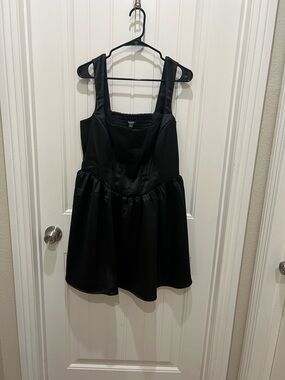 wild fable Black Satin Strapless Mini Dress